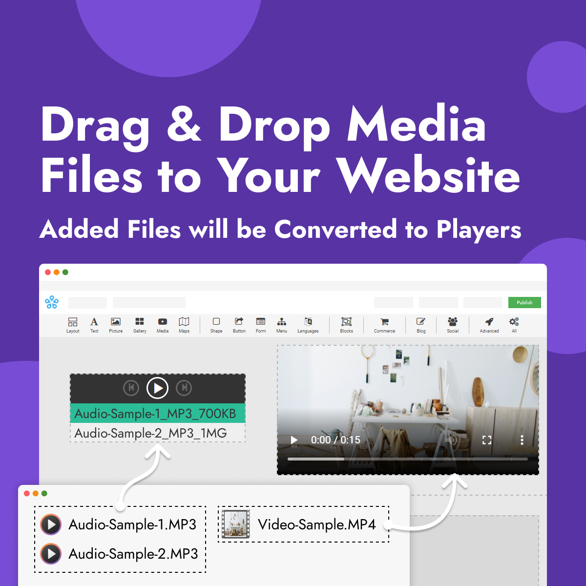 Drag & Drop Media Files to Your Website